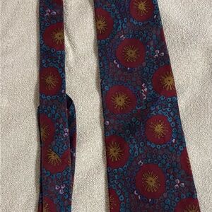 Claiborne Burgundy and Blue Patterned Tie